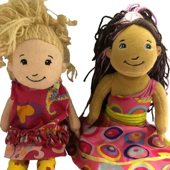 2 Groovy Girls Dolls- Gabrielle & Sesilia Blonde & Brown Plush Manhattan Toy - Picture 2 of 9
